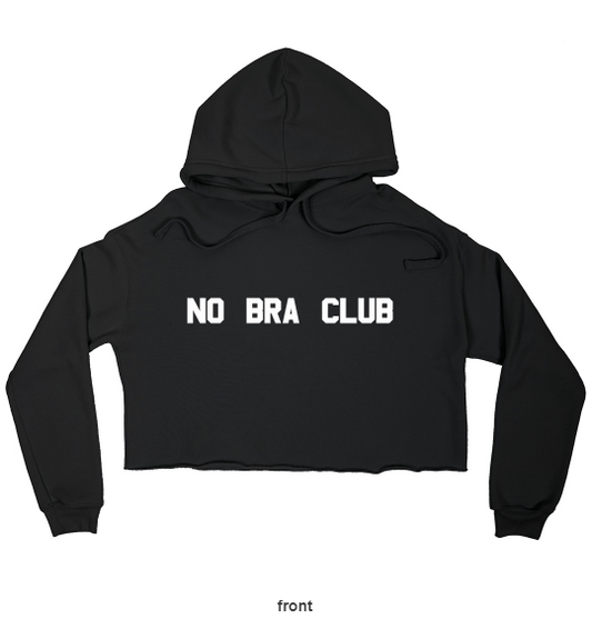 Black Cropped Long Sleeve Hoodie